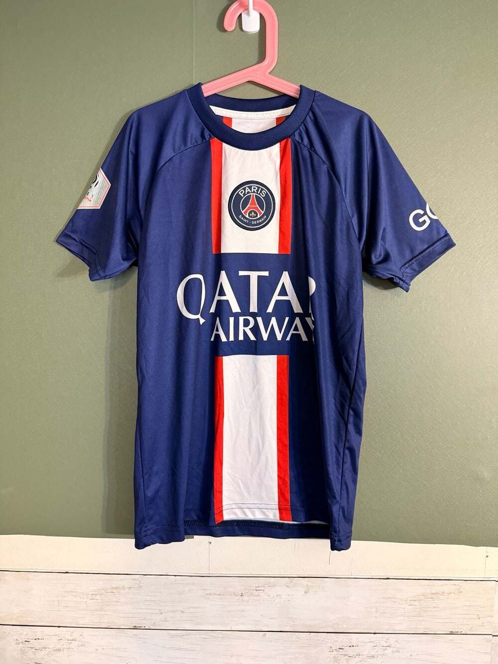 Messi Paris Saint-Germain PSG Home Jersey Qatar Airways Soccer Youth